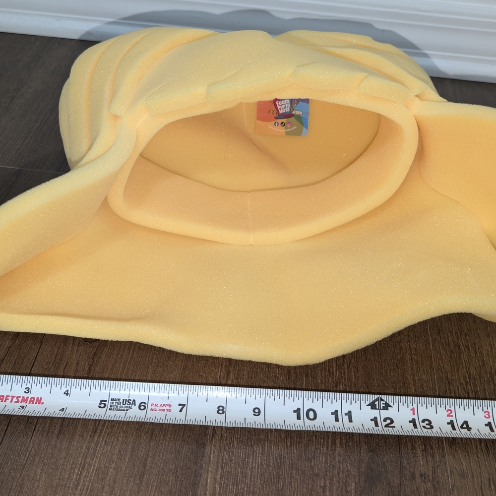 Foam Party Hat Yellow Wig Costume Prop - Picture 7 of 8